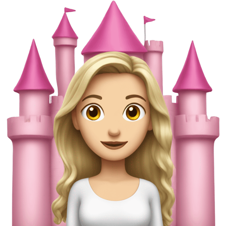 white girl in pink castle emoji