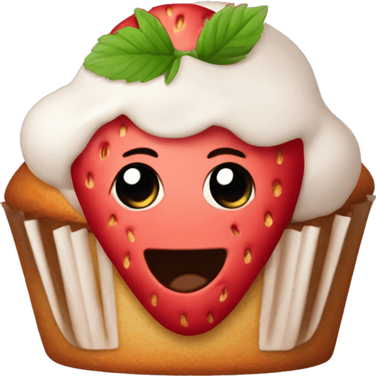 Strawberry muffin emoji