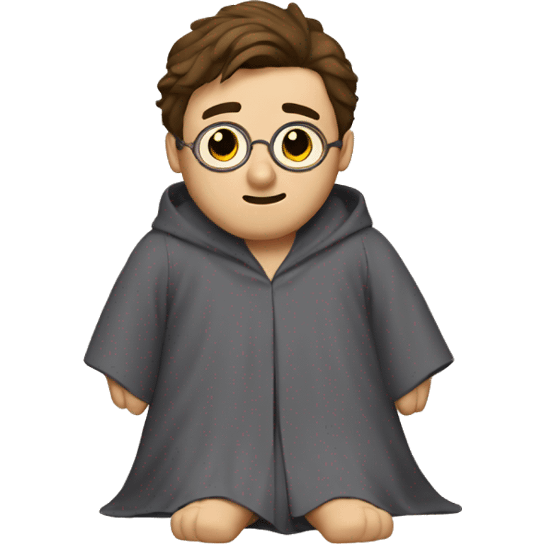 full body Harry Potter in robe laying down looking very stressed  emoji