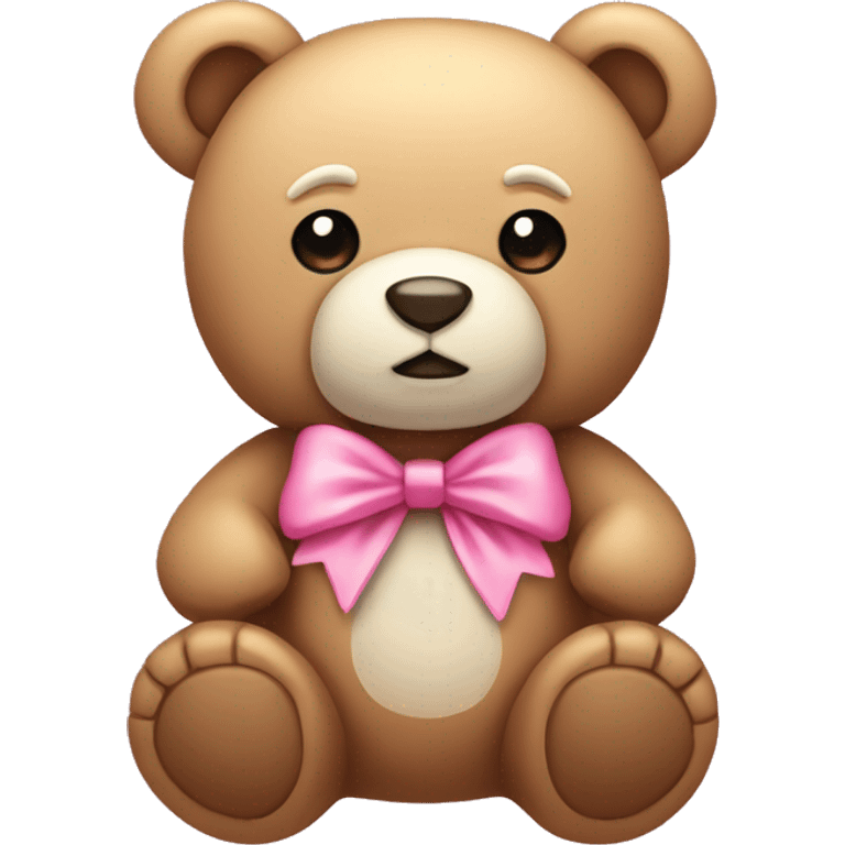 Teddy bear plush with pink bow emoji