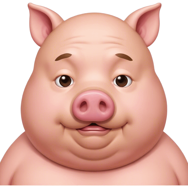 Pig face on fat man body emoji