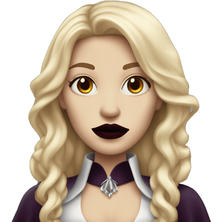 blonde vampire with long blonde hair and dark lipstick emoji