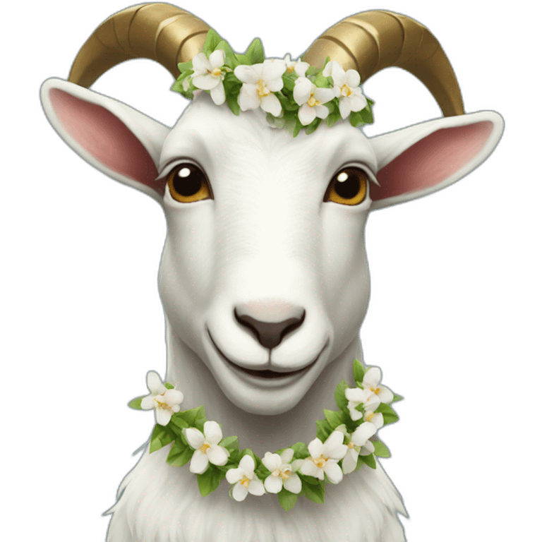 Goat with a garland emoji