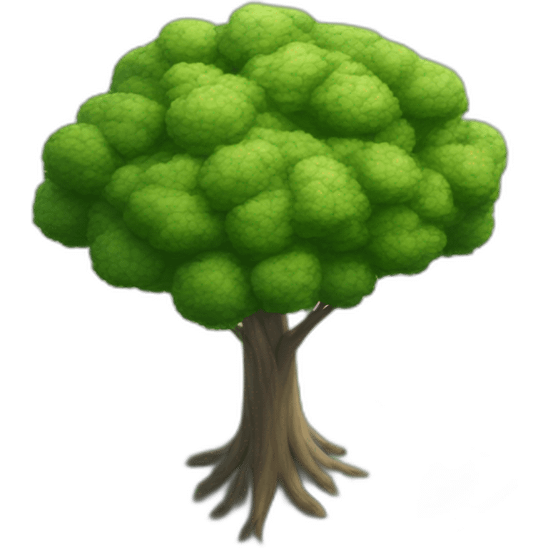 Tree as seen from the sky, looked down from the top, simplified and photorrealistic emoji