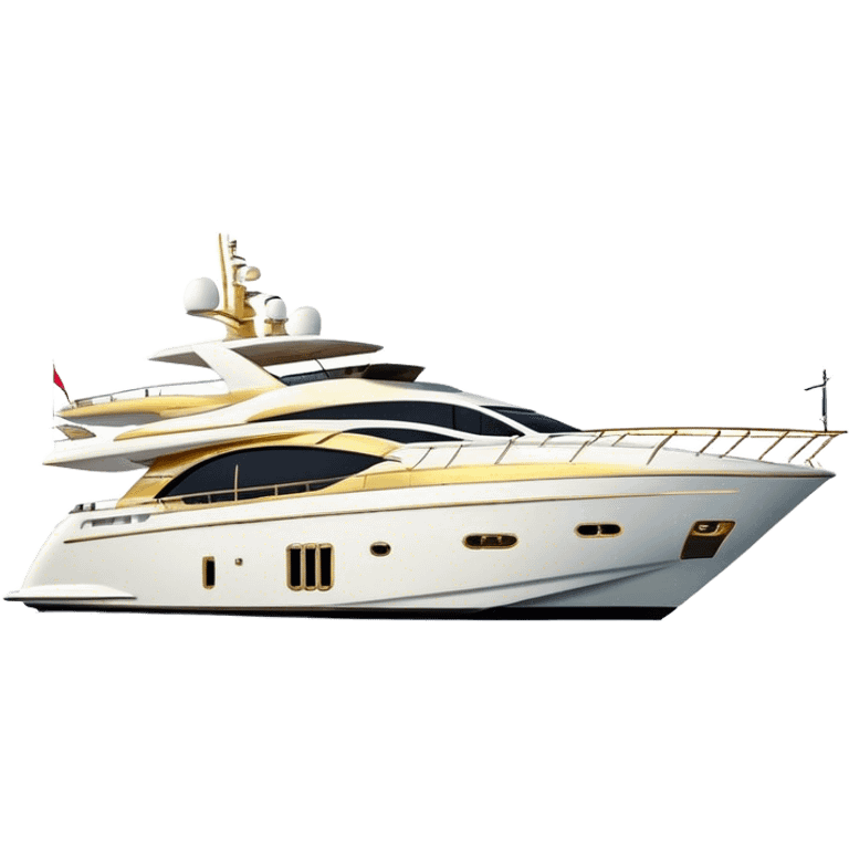 Luxury Yacht - Azimut 72 (Model Year: 2020) (Iconic colour: White with gold trim) emoji