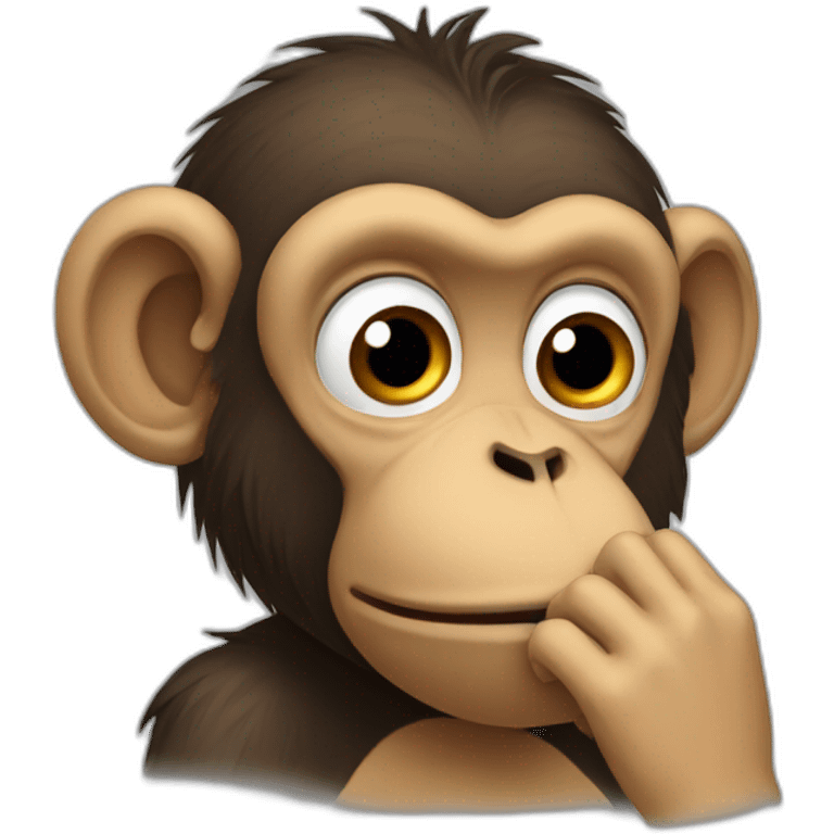 monkey keeping hand on his mouth emoji