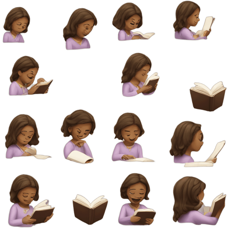 Girl reading and writing  emoji