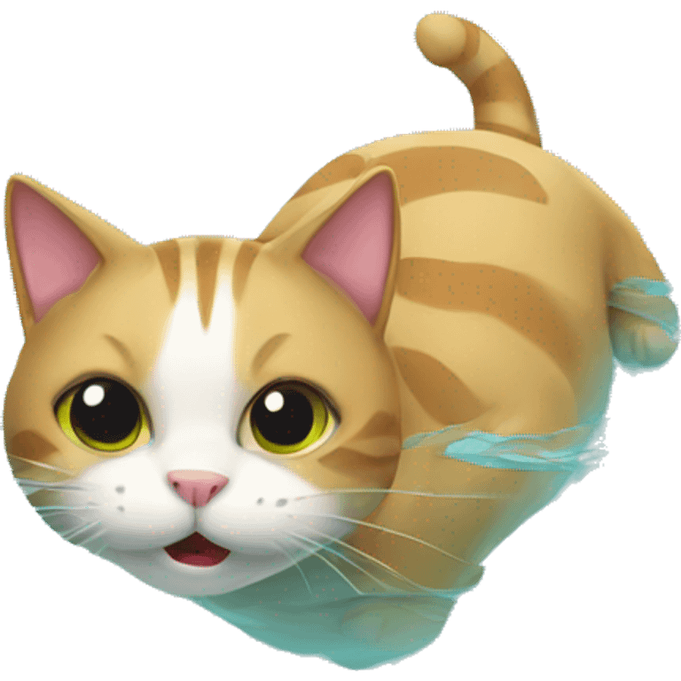 Cat swim emoji