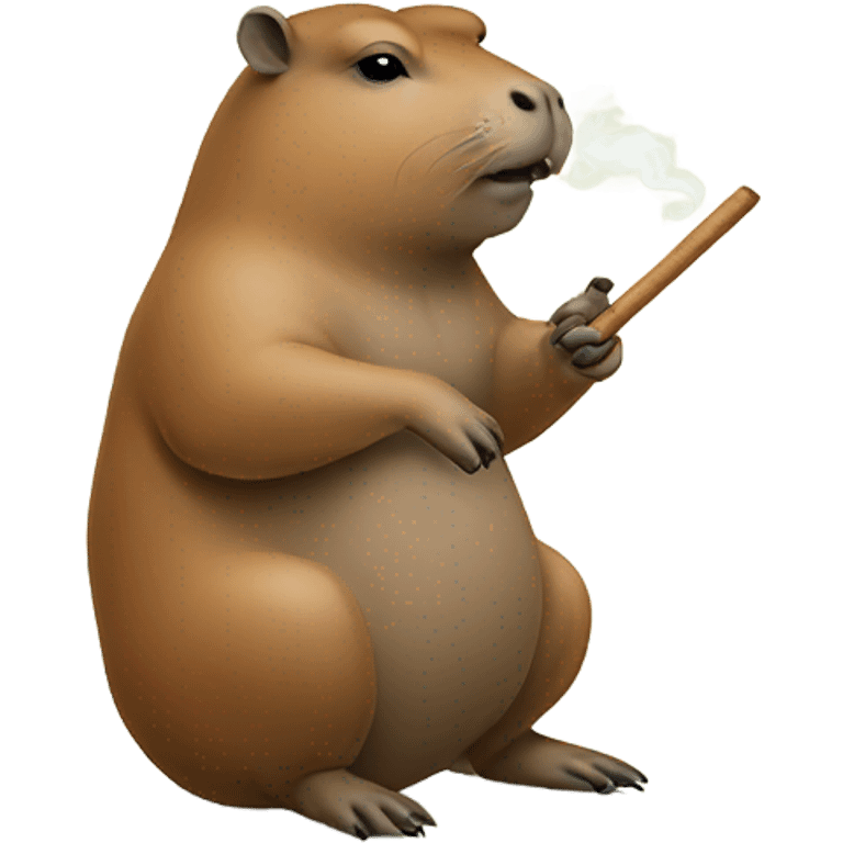 Capybara holding a smoking blunt between two fingers not NSFW emoji