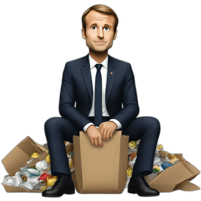 Emmanuel-macron-sit-on-garbage emoji