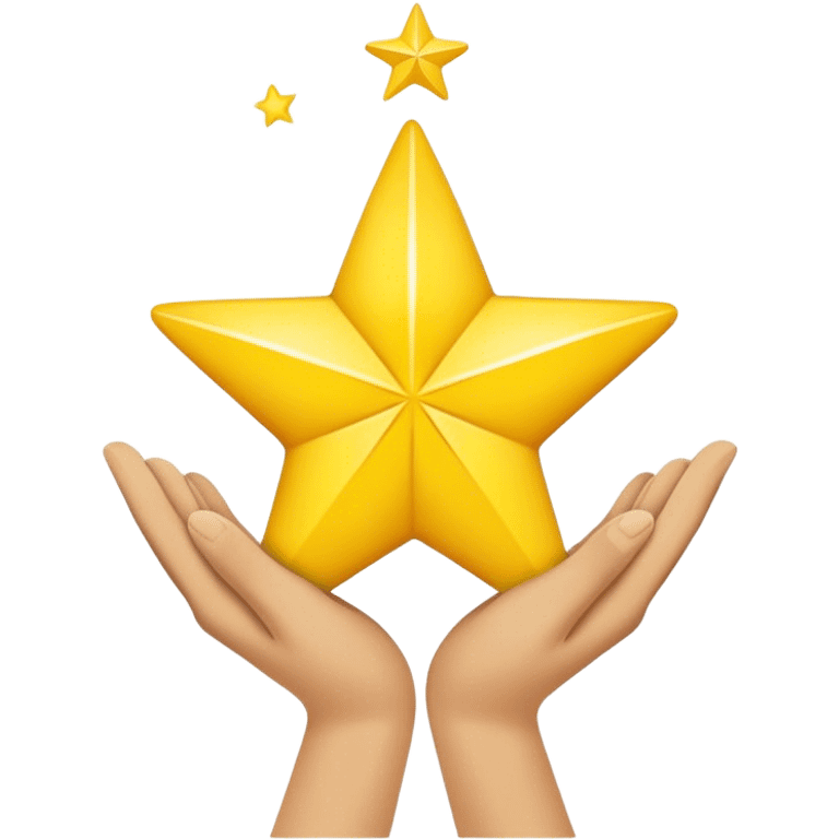 building a bright yellow dream star with your hands emoji