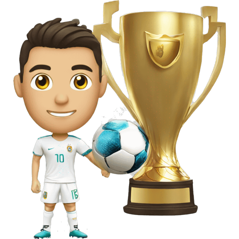 CRISTIANO RONALDO CON UNA COPA DEL MUNDO  emoji