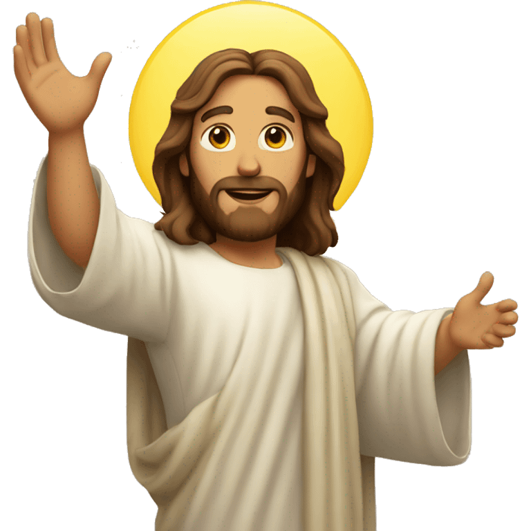 Jesus emoji with his hand raising in the air  emoji