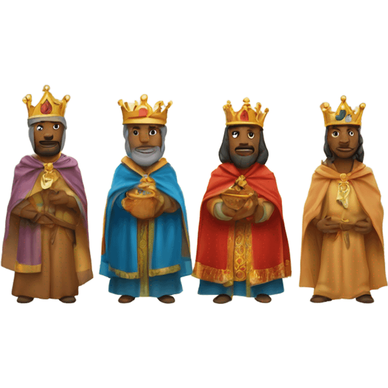 Los tres reyes magos encima de camellos emoji