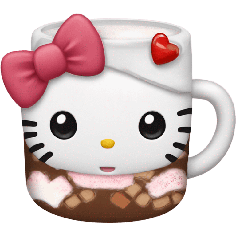 Hello kitty drinking hot chocolate  emoji