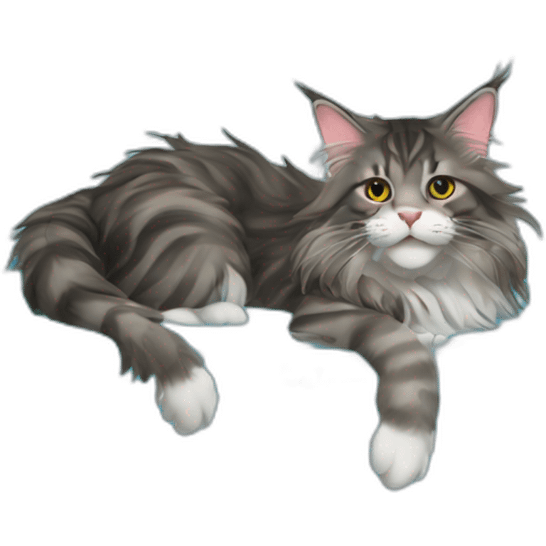 A maine coon in the pool  emoji