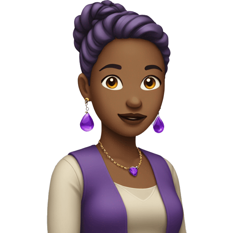 Girl with purple earrings emoji