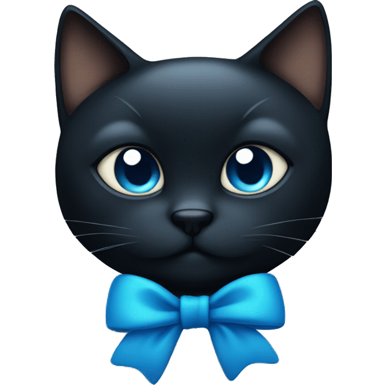 black cat with blue bow emoji