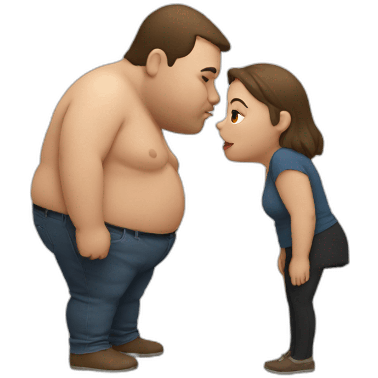 fat guy kiss lady emoji