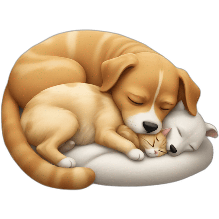 Cat and dog sleeping  emoji