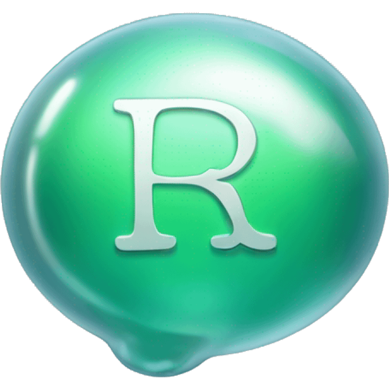 silvery green bubble r letter  emoji