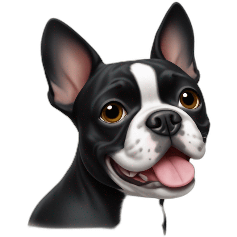 Black Frenchie Boston terrier mix emoji