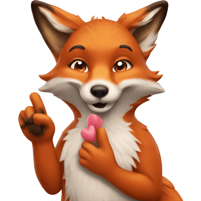 fox sending blow kisses emoji