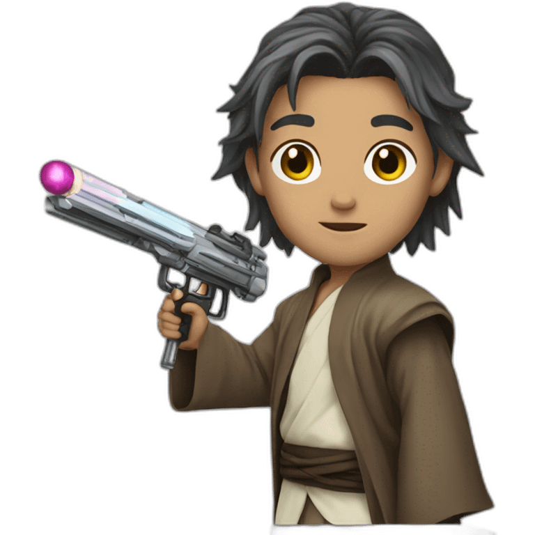 Anime jedi with a unicorn gun  emoji