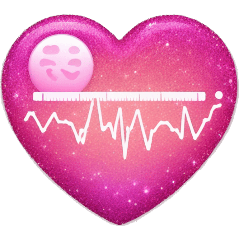 Pink ombre fetal heart rate monitor with glitter  emoji