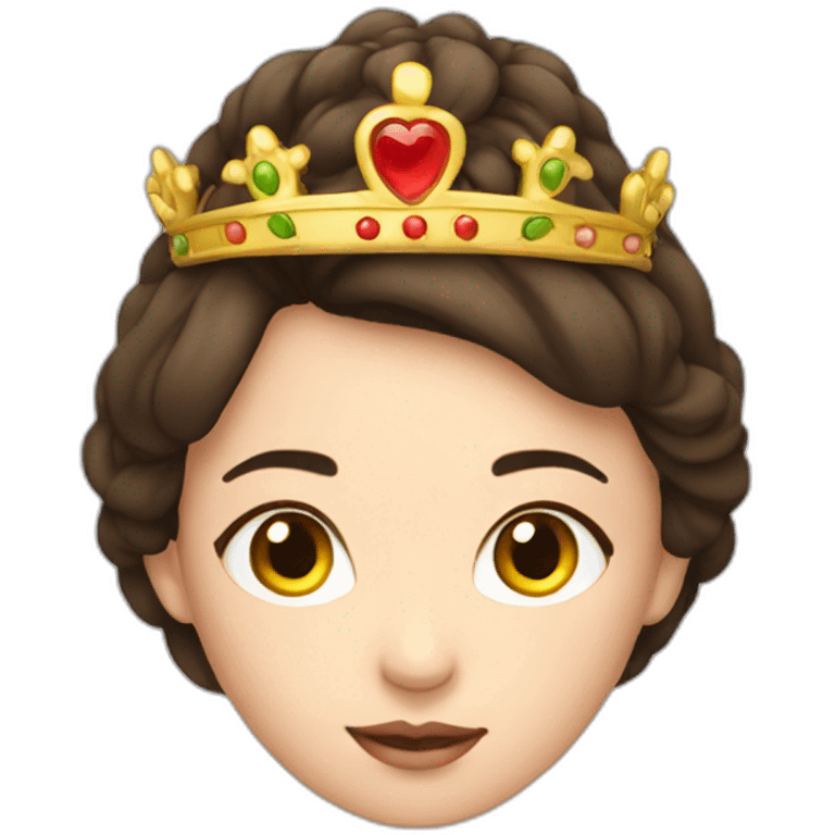 a brunette woman with a crown on the head, asian emoji