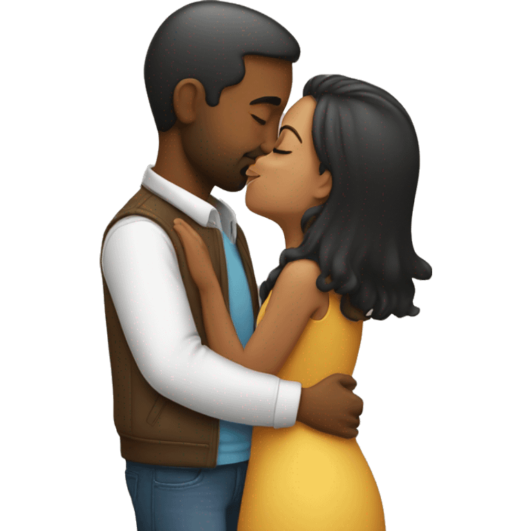 Girl kissing man emoji