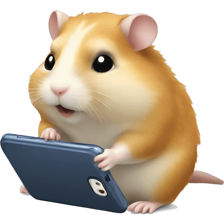 Hamster looking at phone emoji