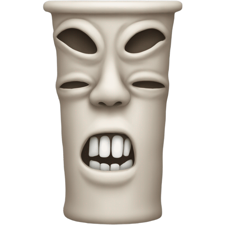 A pillar with human teeth  around the top and bottom emoji