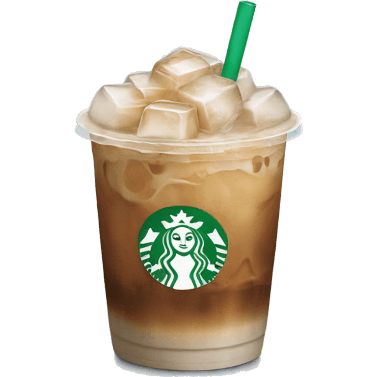 Starbuck ice coffee with ice cubes emoji