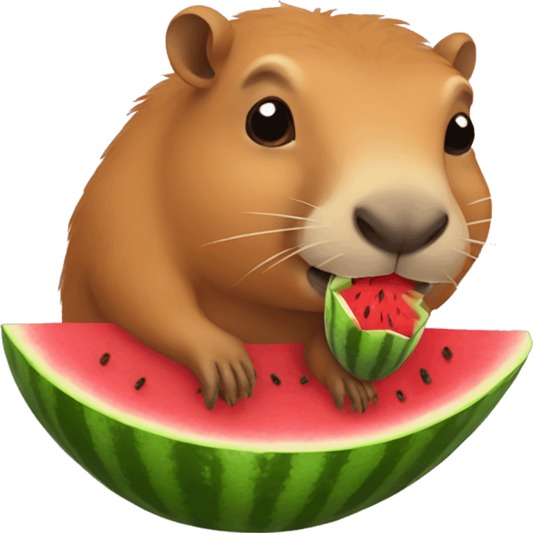 Capybara eating watermelon  emoji