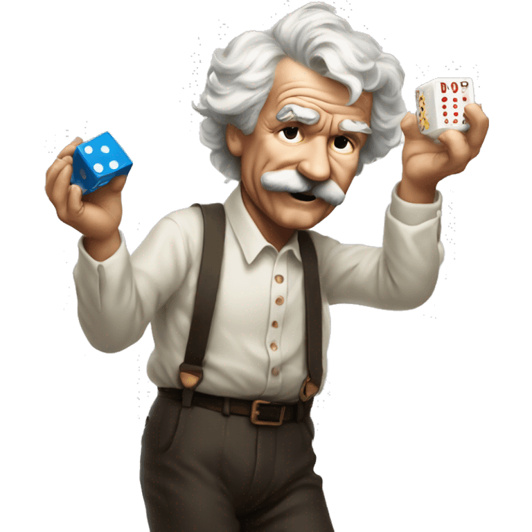 Mark Twain throws up a dice emoji