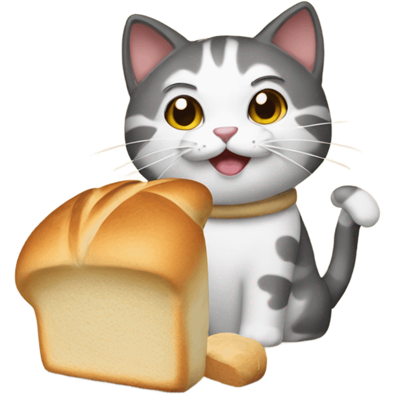 Cat making bread emoji