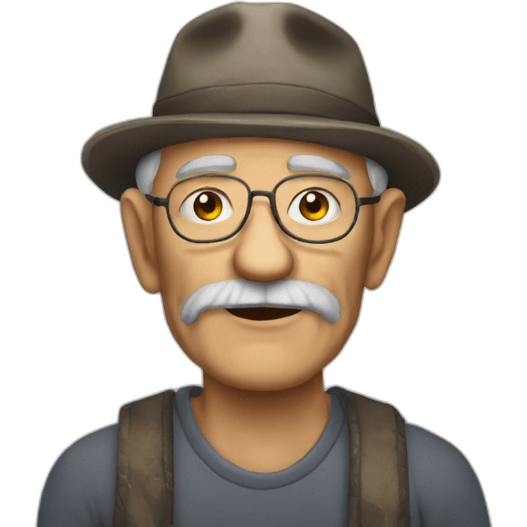 real old man with tattoos in face emoji