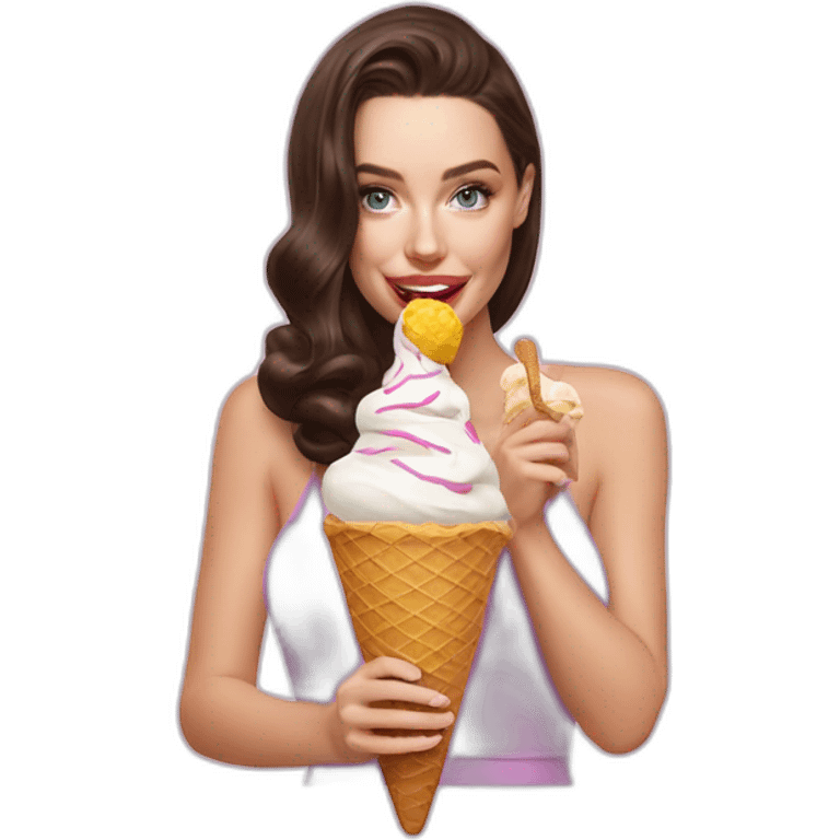 Lana Rhoades eat ice cream emoji