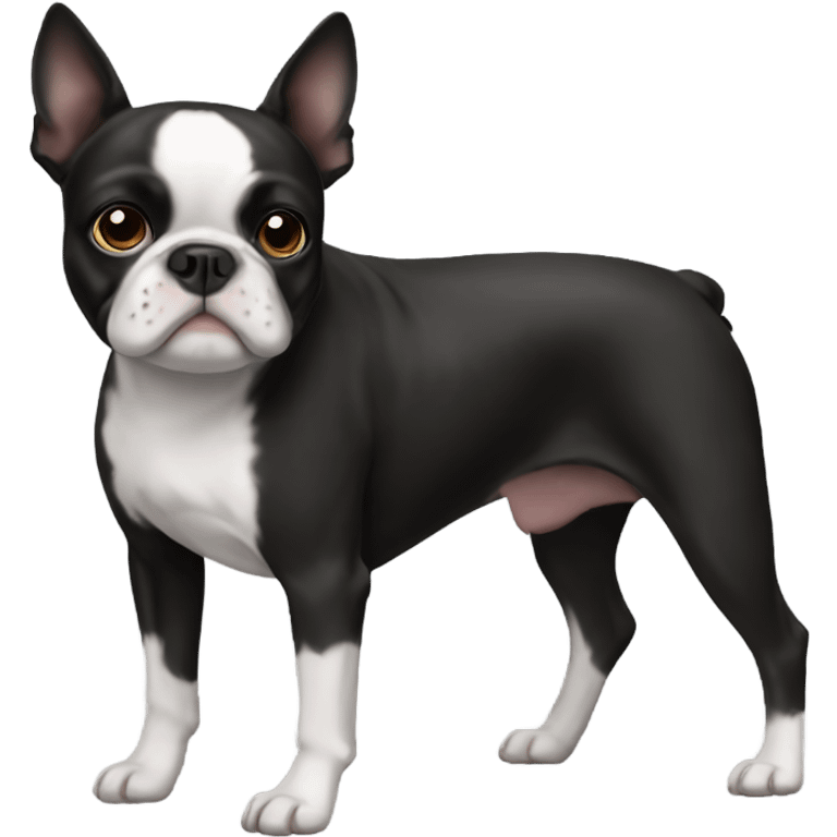 Create a Boston terrier that is a little chubby emoji