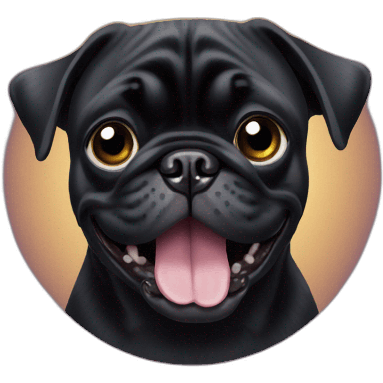 black pug named michel partying emoji