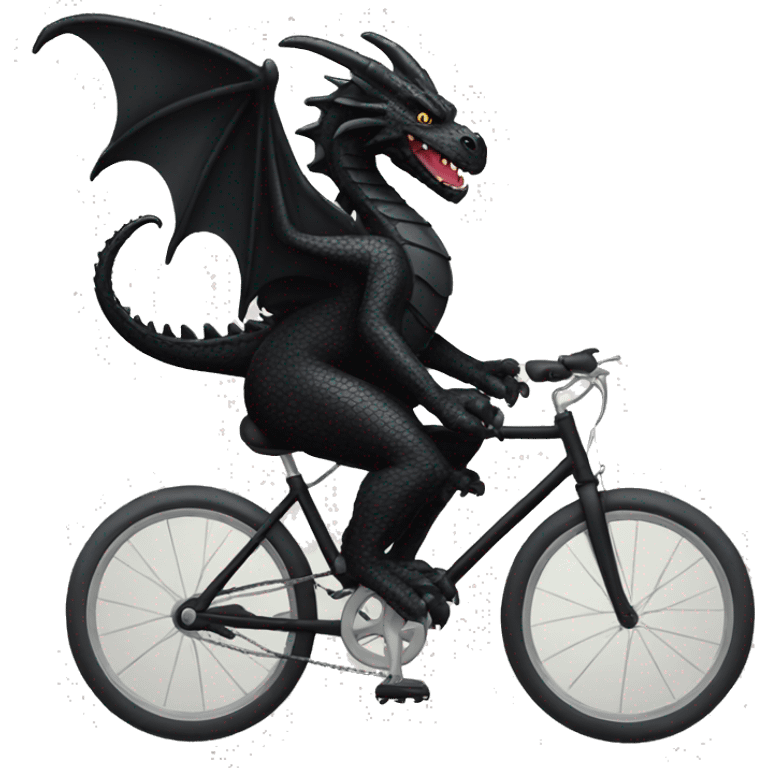 Black dragon on a bike emoji