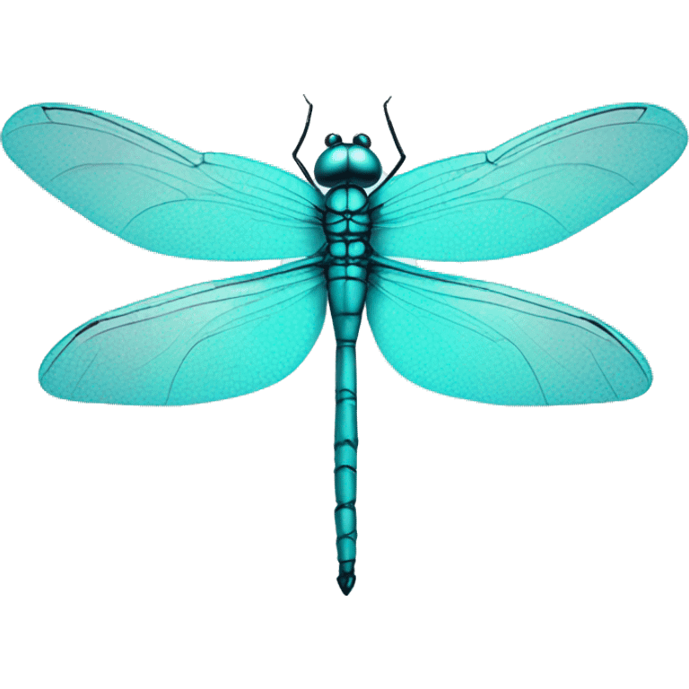 Neon aqua blue dragonfly  emoji