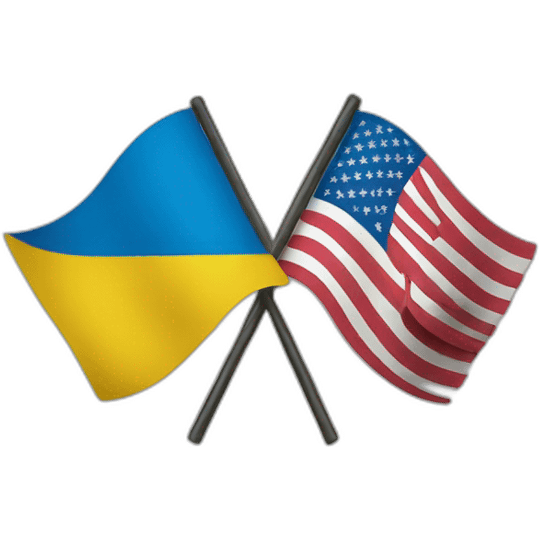 Ukrainian and USA flags emoji