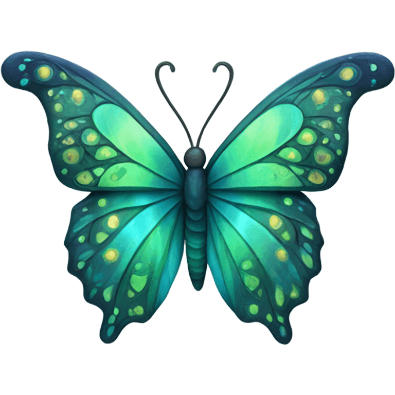 blue green butterfly emoji