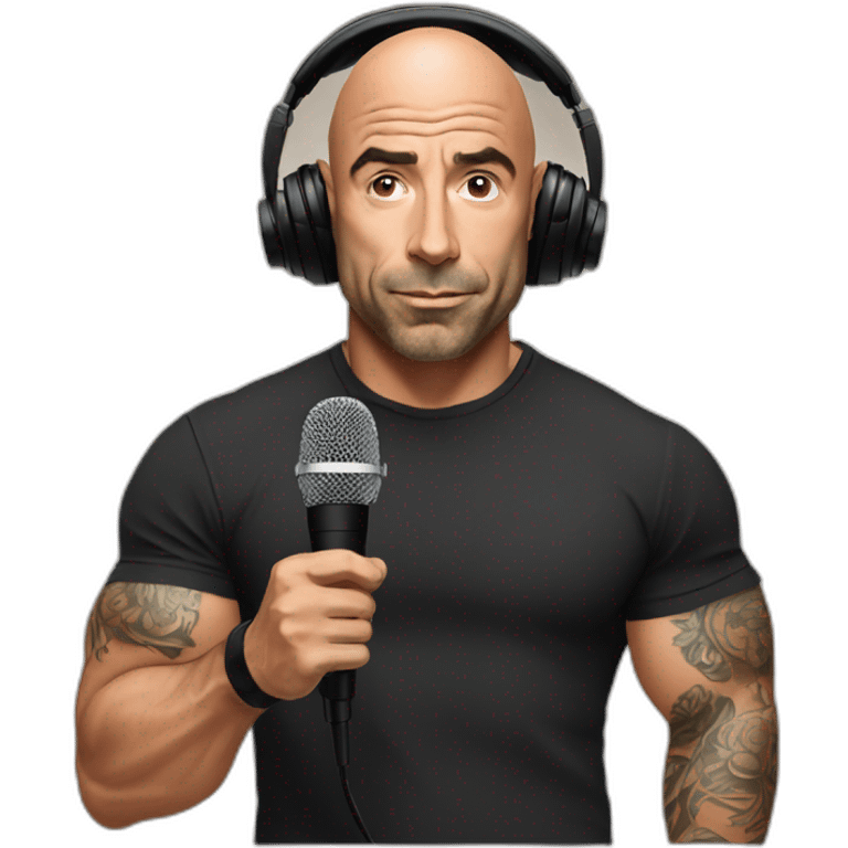 Joe Rogan podcast with a microphone emoji