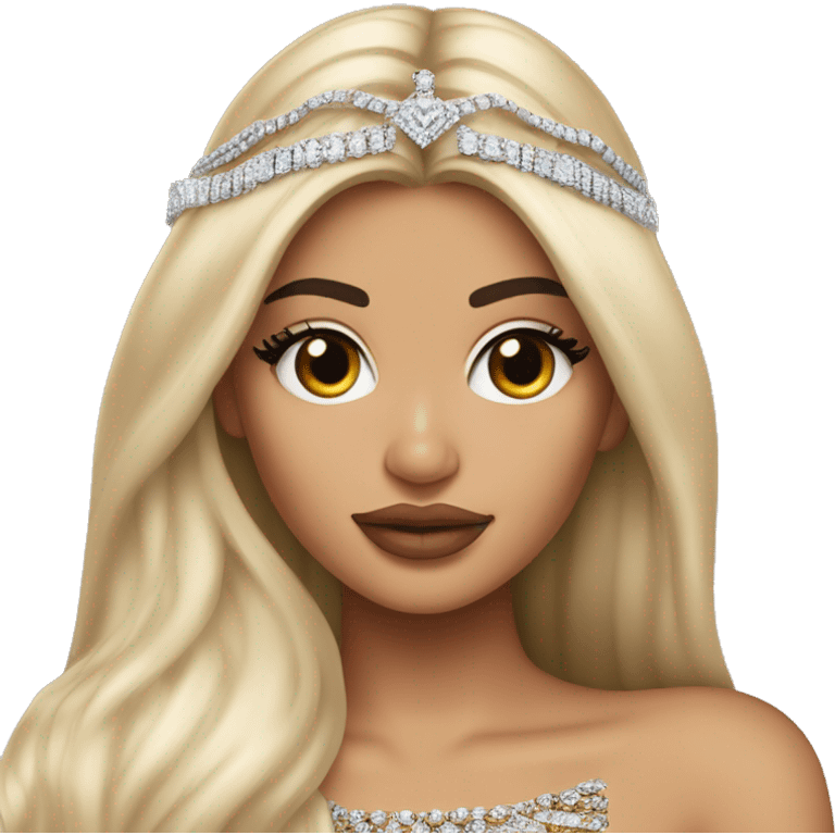 Kylie Jenner Princess with jewellery brown hair emoji