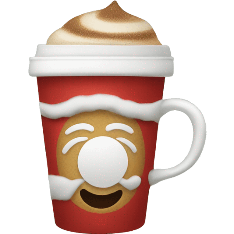 coffee in christmas cup emoji