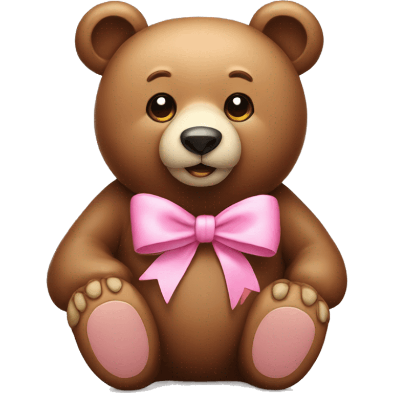 bear with pink bow emoji