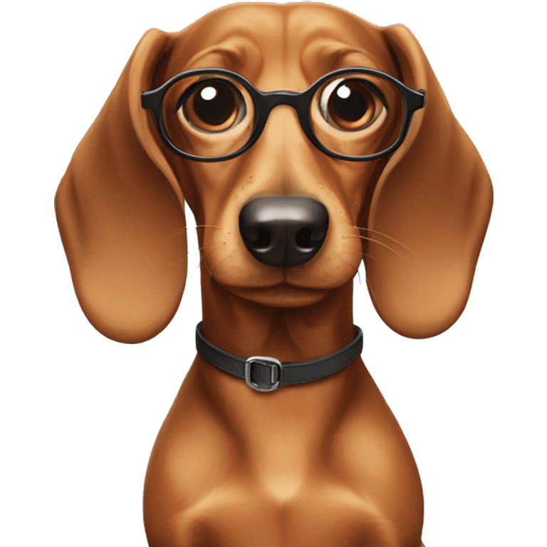 Dachshund with glasses emoji